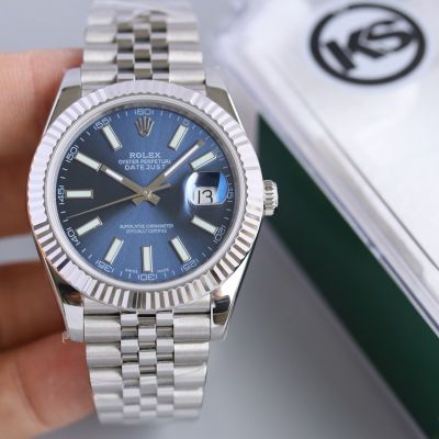 Rolex Datejust 41mm Replica 8215 Movement 316L Steel 41*10.8mm Men Blue Dial Watch